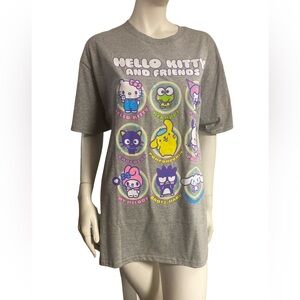 Hello Kitty &Friends Gray T-Shirt Size Large